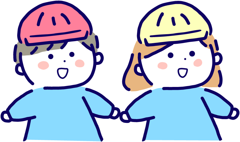 園児二人のイラスト